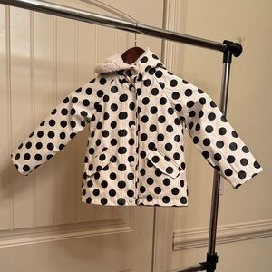 C&C California Kids Polka Dot Raincoat - Black and White-Sz 3T
